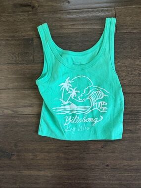 Billabong Turquoise Palm Wave Crop Tank